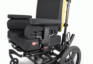 Animated demonstration of Spex Axial Thigh Supports quick-release mechanism, facilitating ease of adjustment and secure positioning.