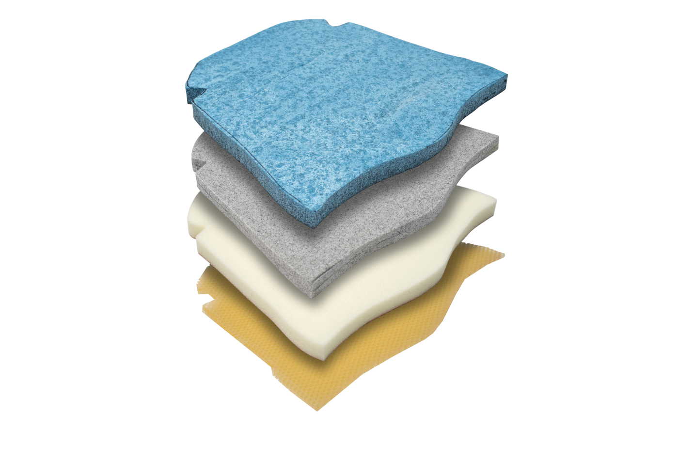 Spex Wonderseat SuperHigh Overlay Options, showing 4 different colours of foam.