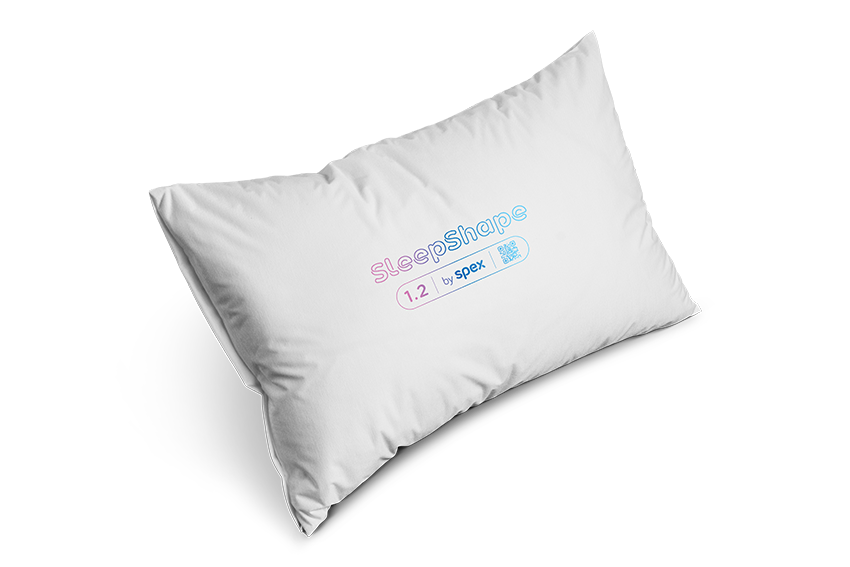 SleepShape Cushion 1.2 (Universal) shown with white comfy cover, facing diagonal right.