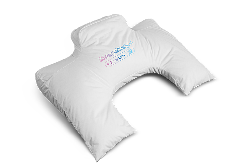 SleepShape Cushion 4.2 (SemiFlower) shown with white comfy cover, facing diagonal right.