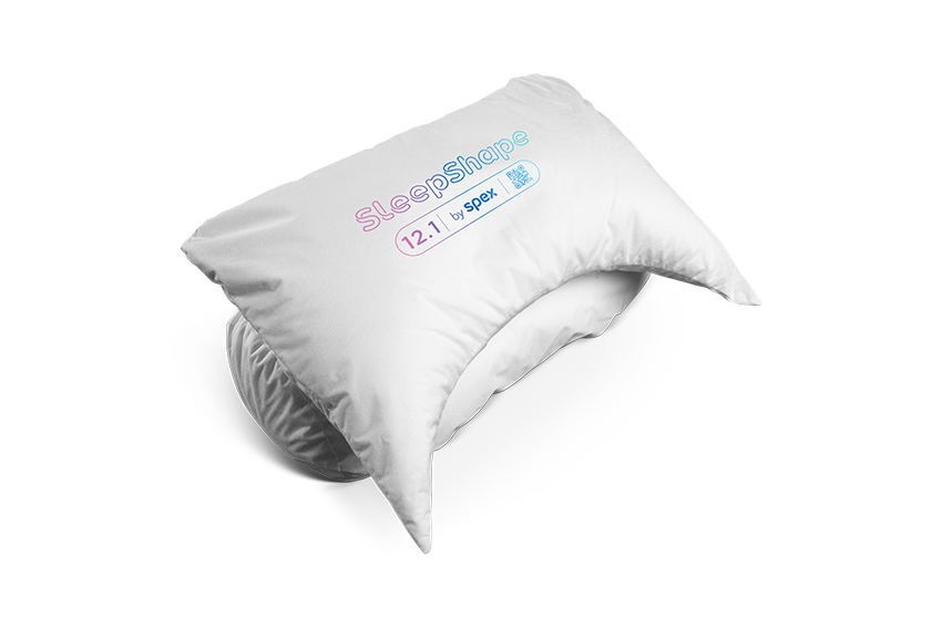 SleepShape Cushion 12.1 (Hemi Comfort) shown with white comfy cover.