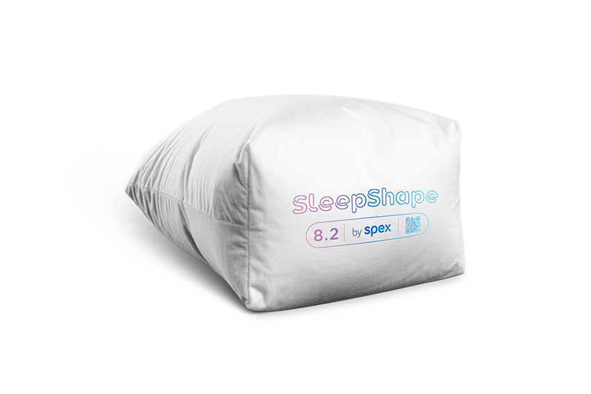 SleepShape Cushion 8.2 (wedge) shown with white comfy cover.